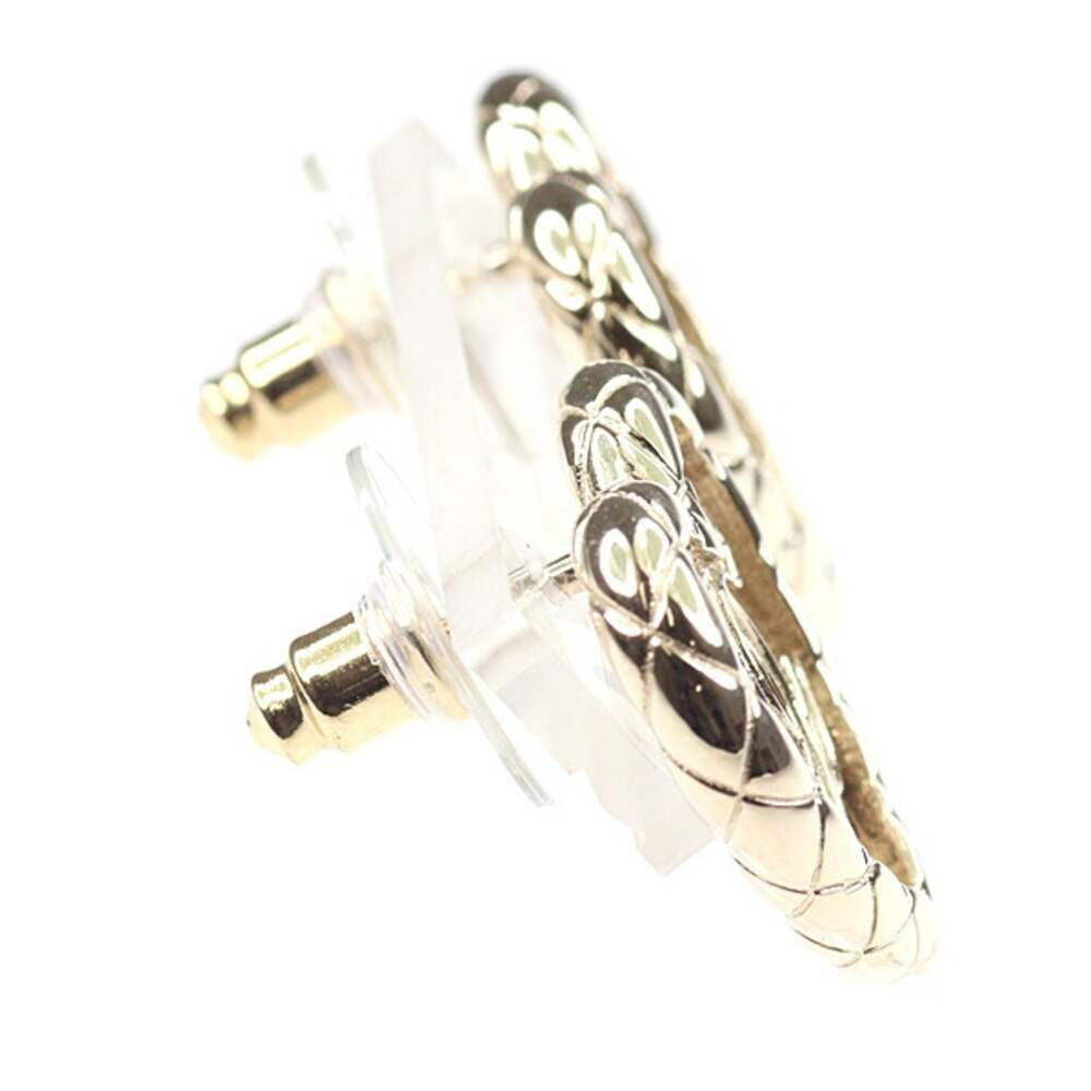 Chanel Cc Logo Heart Earrings Gold-Tone #250148C12B - Picture 4 of 6